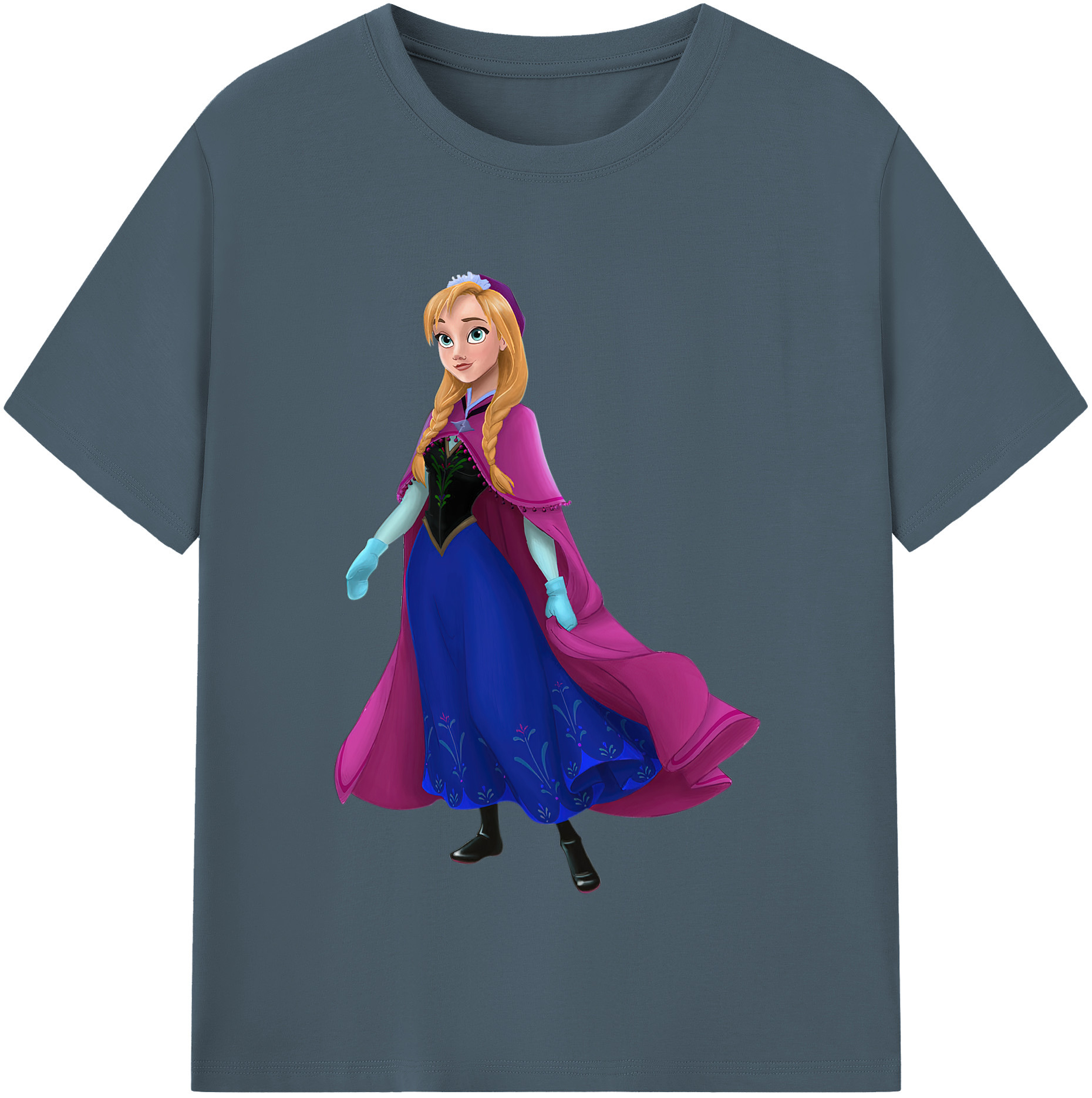 （画像用） アナと雪の女王 アンナ エルサ Frozen Anna Elsa 綿100％半袖Tシャツ（フロントプリント）